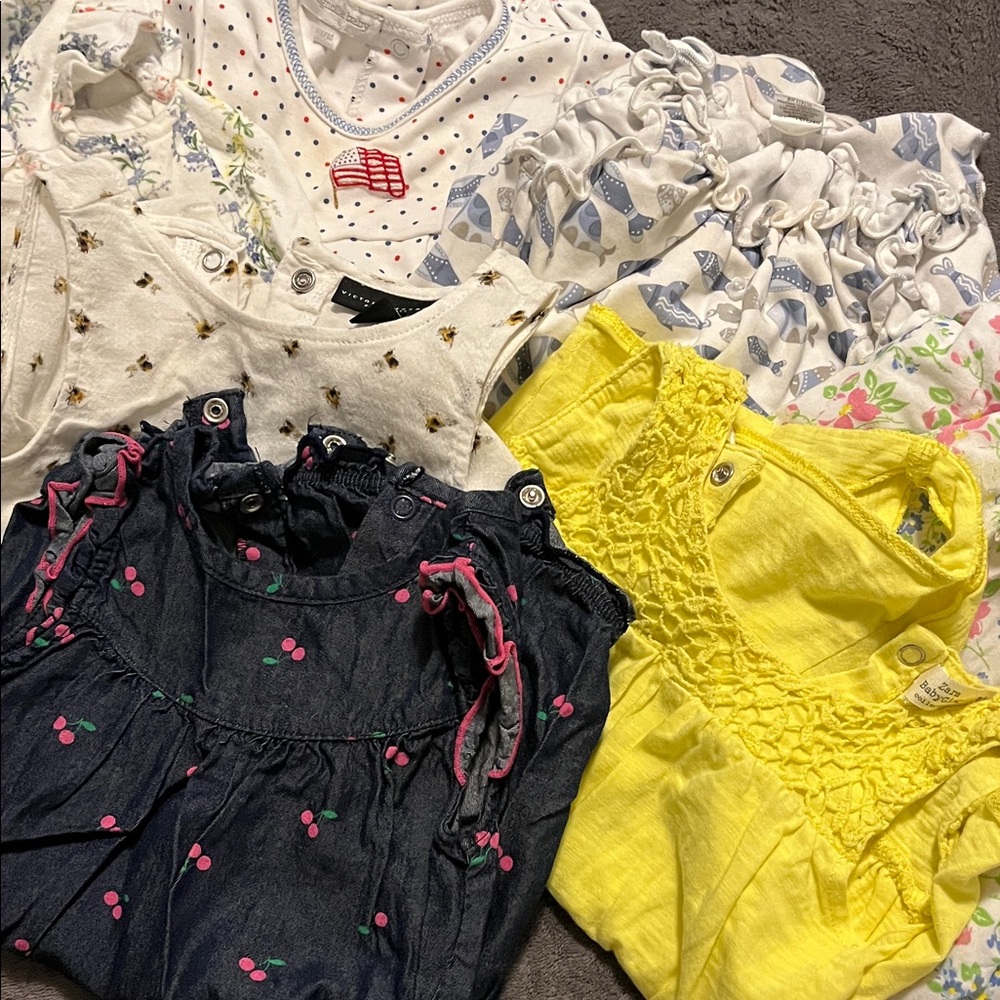 Lot of 7 6-12 month sleeveless onsies